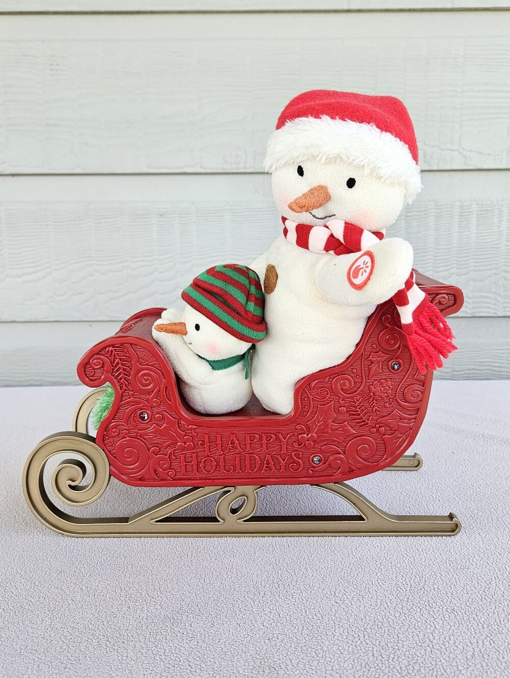 Hallmark Jingle Pals 2016 Singing Animated Snowman Sleigh Musical Plush WORKS - Picture 3 of 12
